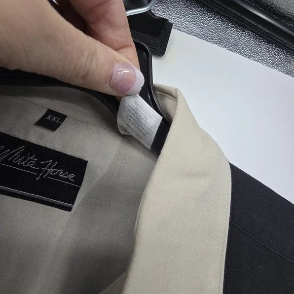 Vintage Y2K White Horse Western Pearl Snap Shirt Men's XXL Black Cream Rodeo - Picture 7 of 11